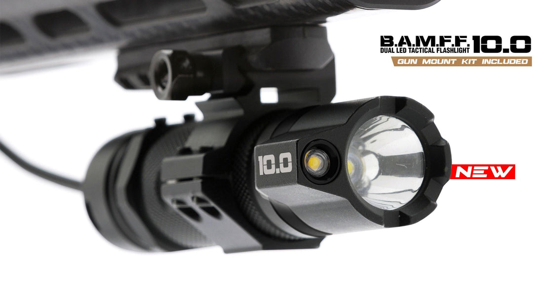 New STKR® B.A.M.F.F 10.0 DUAL LED Flashlight with Gun Mount Kit