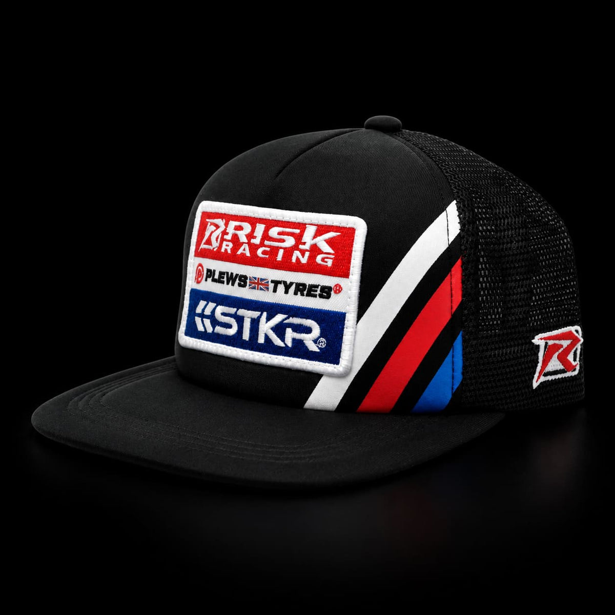 Risk Racing, Plews Tyres, and STKR Black Trucker Snapback Hat