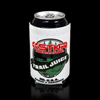 Koozie with 'STKR' branding and 'Trail Juice' text on a white background