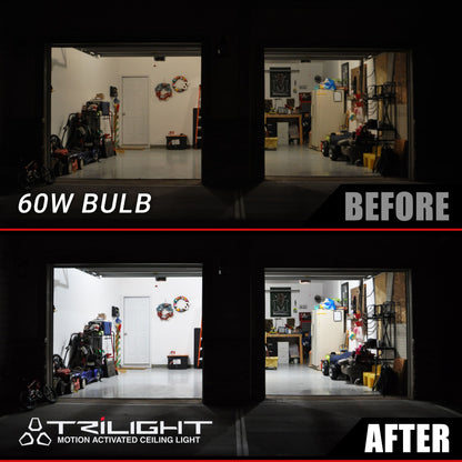 TRiLIGHT - Luz de techo para garaje activada por movimiento 